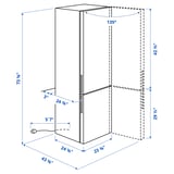 FÄRSKHET Bottom-freezer refrigerator, stainless steel color, 10.4 cu.ft