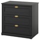 FÅGELFJÄLLET 3-drawer dresser, black oak effect, 32 1/4x20 1/8x30 3/4 "