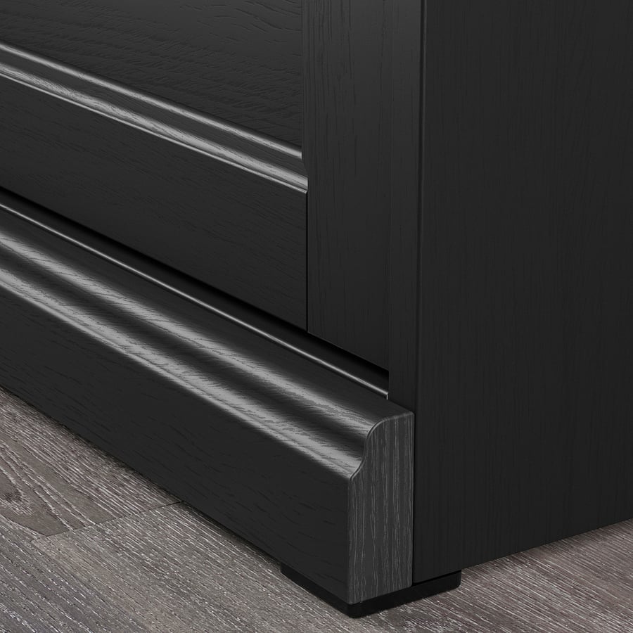 FÅGELFJÄLLET 6-drawer dresser, black oak effect, 32 1/4x20 1/8x48 3/8 "