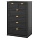 FÅGELFJÄLLET 6-drawer dresser, black oak effect, 32 1/4x20 1/8x48 3/8 "