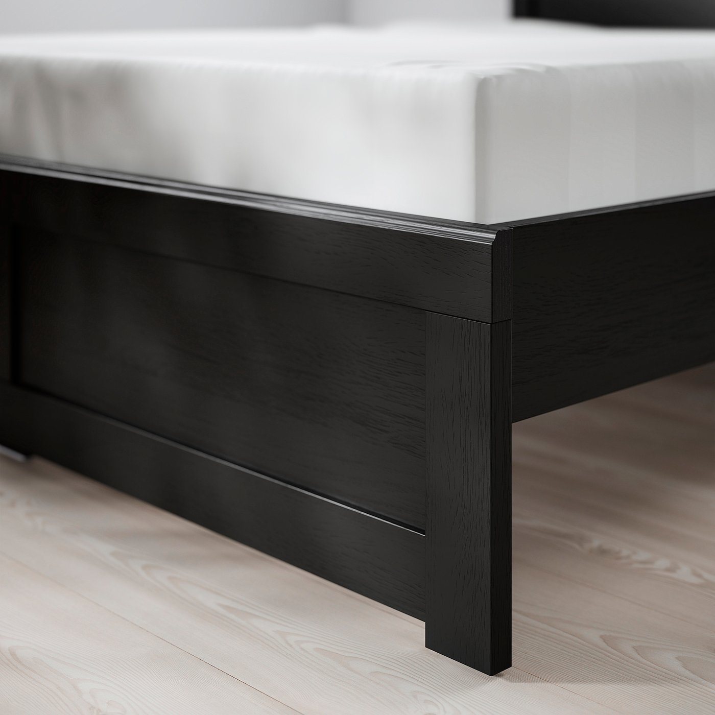 FÅGELFJÄLLET bed frame, black oak effect/Luröy, Twin - IKEA