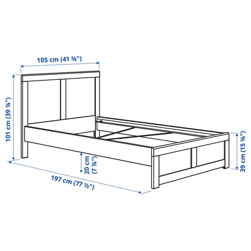 Illustration with measurements for the product: FÅGELFJÄLLET.