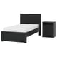 FÅGELFJÄLLET Bedroom furniture, set of 2, black oak effect, Twin