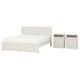 FÅGELFJÄLLET Bedroom furniture, set of 3, off-white, Queen