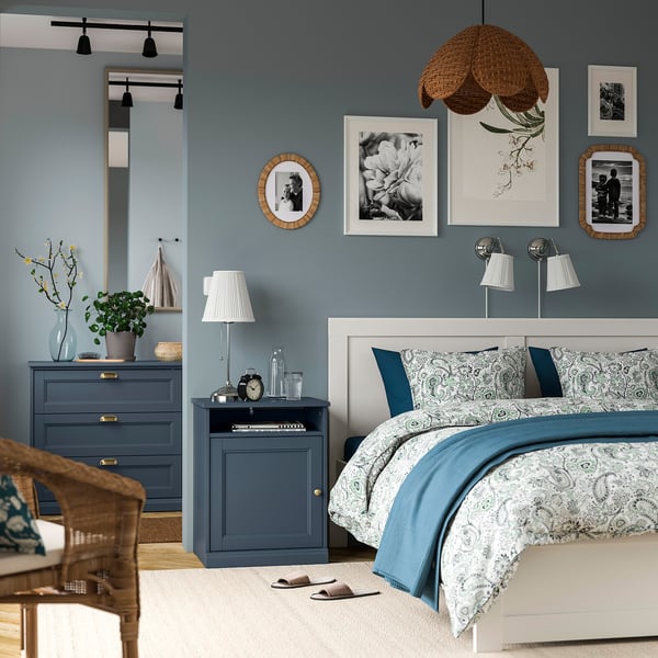 FÅGELFJÄLLET Nightstand, dark gray-blue, 20 1/2x18 1/8x26 "