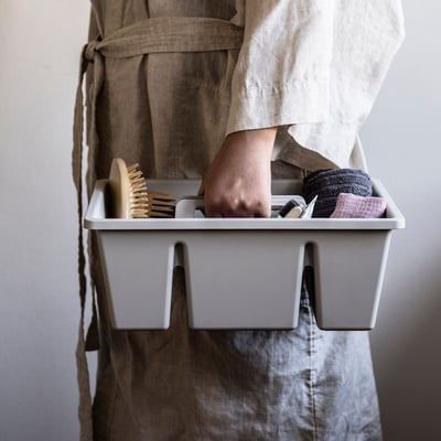 FÅNGGRÖDA Insert with compartments, light gray, 13 ¾x9 ½x5 ½ "