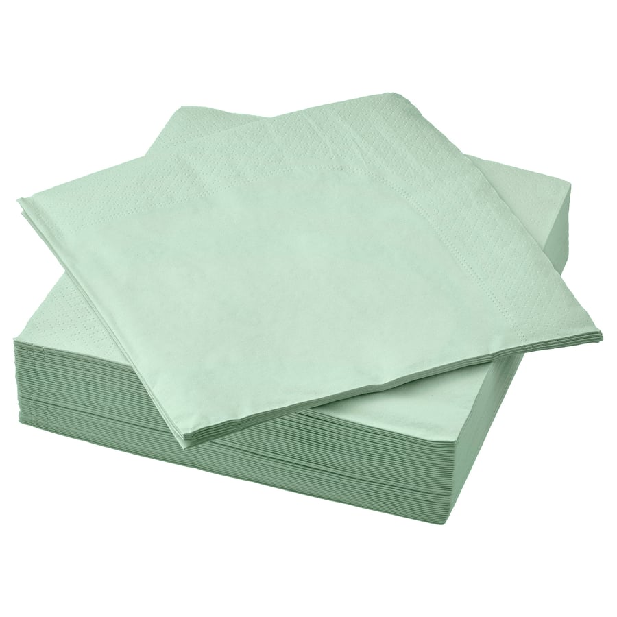 FANTASTISK paper napkin, pale green, 15 ¾x15 ¾" IKEA