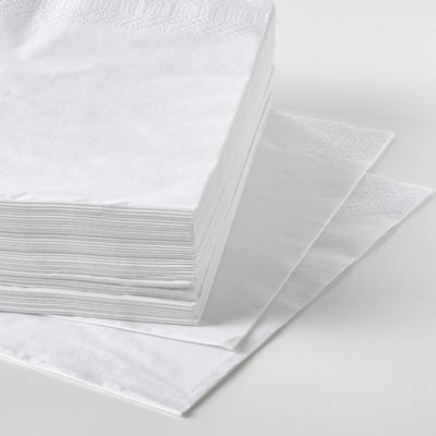 FANTASTISK Paper napkin, white, 15 ¾x15 ¾ "