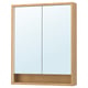 Option: FAXÄLVEN Mirror cabinet w built-in lighting, oak effect, 30x6x37 "