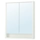 FAXÄLVEN Mirror cabinet w built-in lighting, white, 30x6x37 "