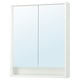 FAXÄLVEN Mirror cabinet w built-in lighting, white, 30x6x37 "