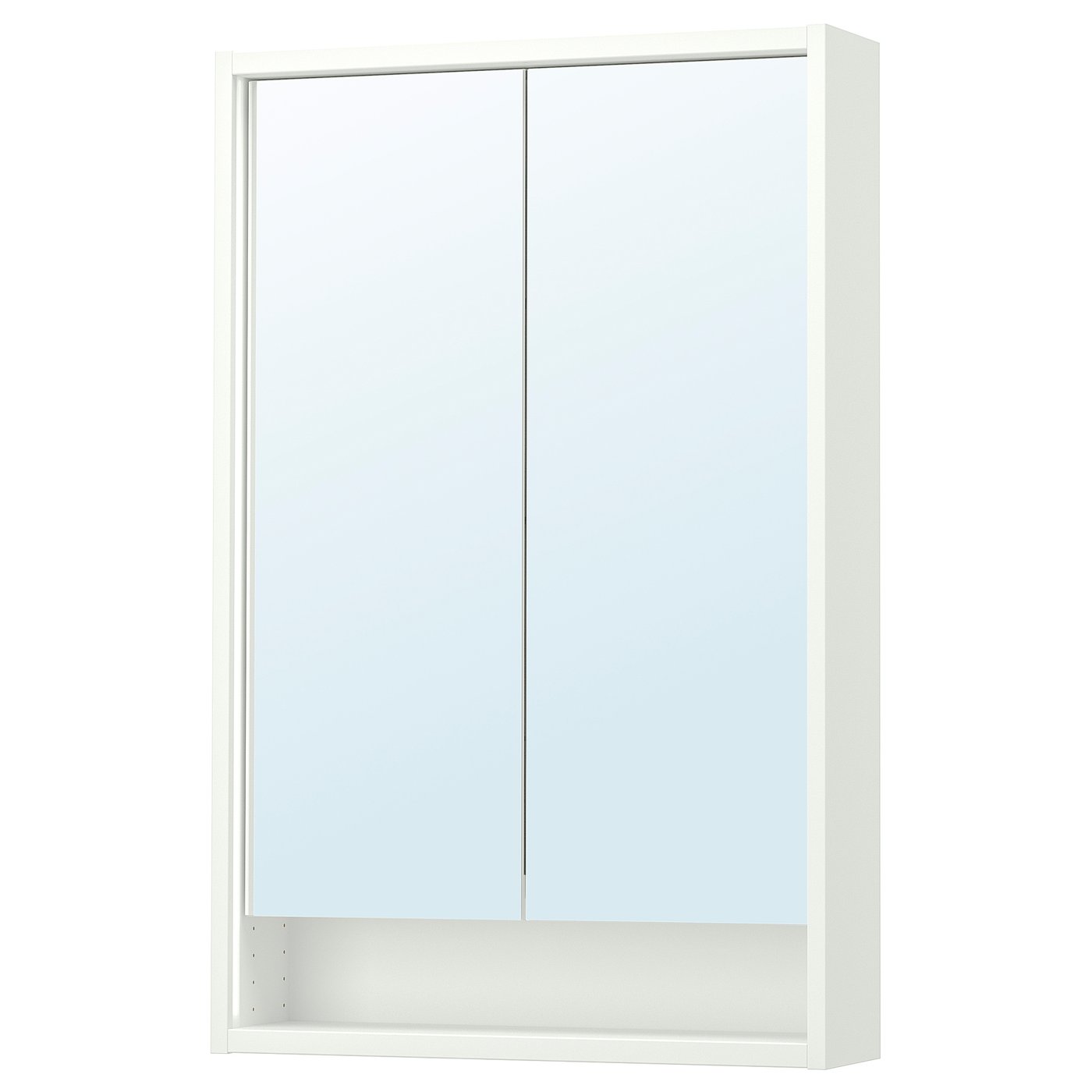 FAXÄLVEN mirror cabinet w built-in lighting, white, 24x6x37
