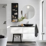FAXÄLVEN Mirror with built-in lighting, 31 1/2 "
