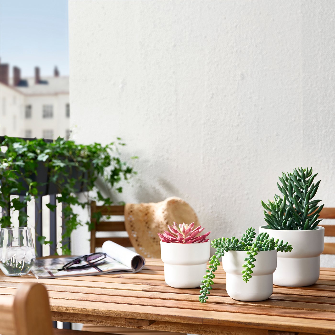 FEJKA Artificial potted plant, set of 3, indoor/outdoor Succulent IKEA