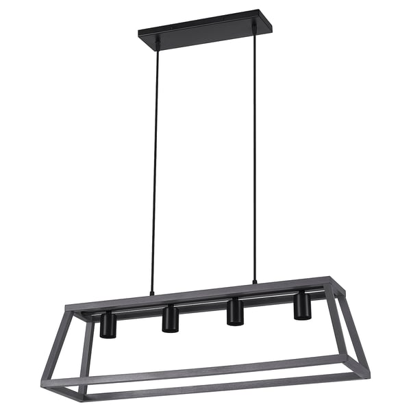FELSISK Pendant lamp with 4 lamps, wood gray, 32 "