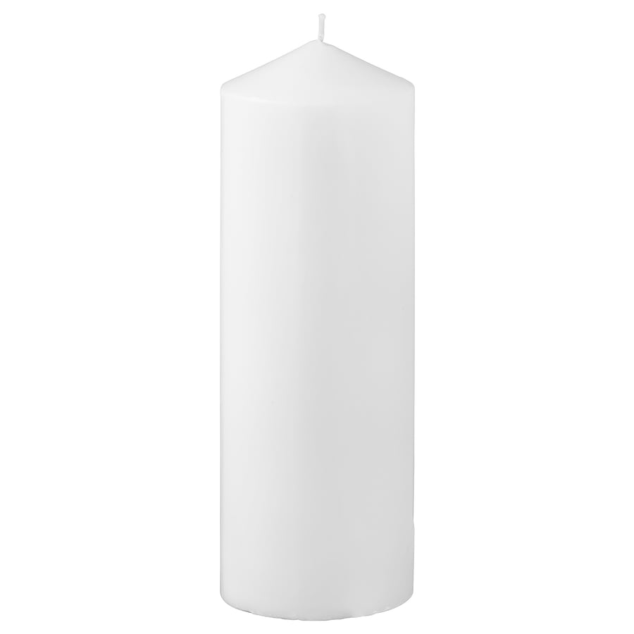 FENOMEN Unscented block candle, white, 11 ½" IKEA
