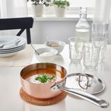 FINMAT Saucepan with lid, copper/stainless steel, 2 qt