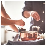 FINMAT Saucepan with lid, copper/stainless steel, 2 qt