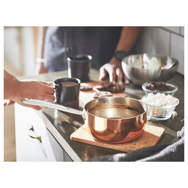 FINMAT Saucepan with lid, copper/stainless steel, 2 qt