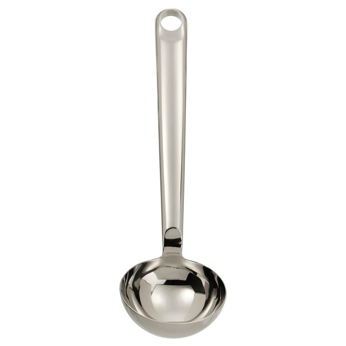 FINMAT soup ladle, stainless steel, 12" IKEA