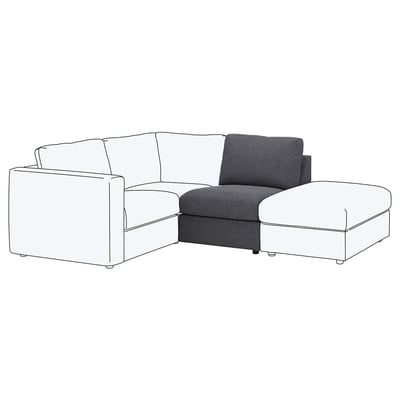 FINNALA sectional sofa, grey and white, modern design, l-shape, soft fabric.