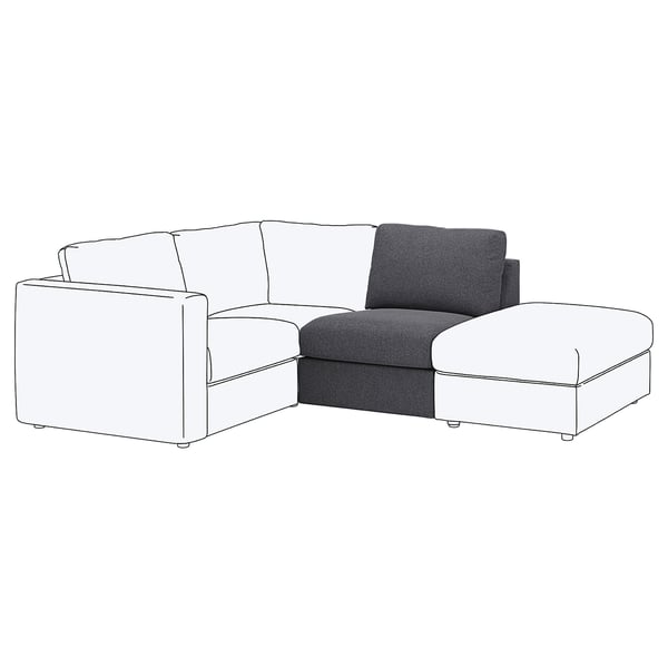 FINNALA 1-seat section, Gunnared medium gray