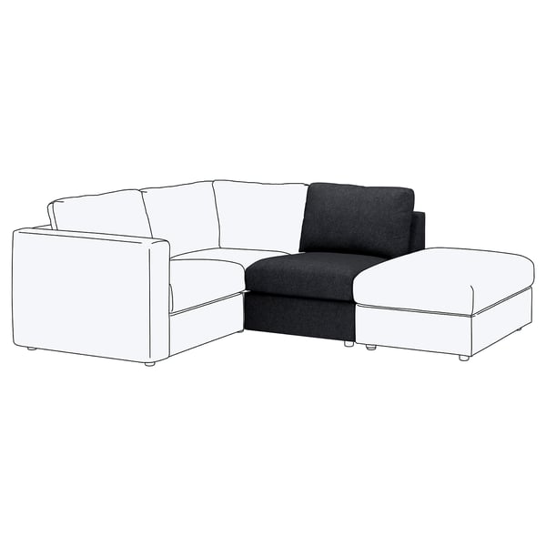 FINNALA sectional sofa, black and white, modular design, corner shape, comfortable, with legs.