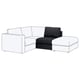 FINNALA sectional sofa, black and white, modular design, corner shape, comfortable, with legs.