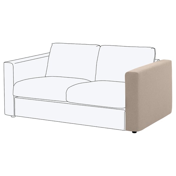 Mininla loveseat: two-tone beige, modern, plush, clean lines, upholstered.