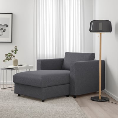 FINNALA Chaise, Gunnared medium gray