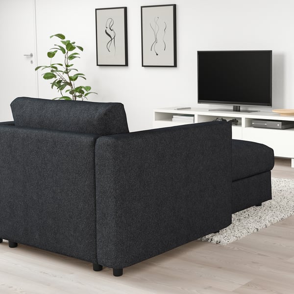 FINNALA Chaise, Tallmyra black/gray