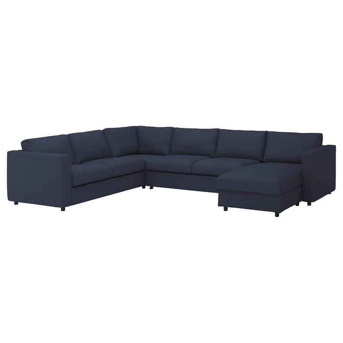 FINNALA cover f/corner sleeper sofa, 5seat, with chaise/Orrsta black