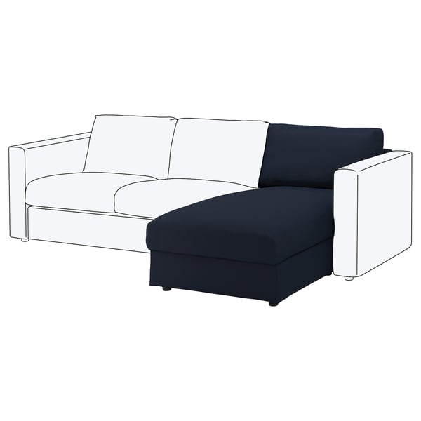 FINNALA sectional sofa, navy, modern, l-shape, clean lines, removable covers.