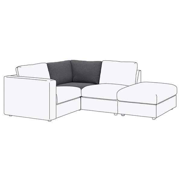 FINNALA Cover for corner section, Gunnared medium gray