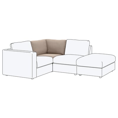 FINNALA sectional sofa, light brown, sleek design with clean lines, includes chaise, cosy and stylish.