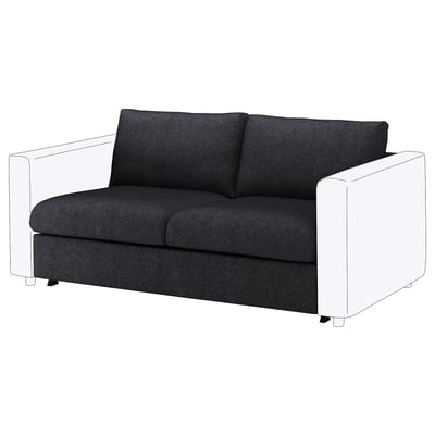 FINNALA Cover for loveseat sleeper section, Tallmyra black/gray