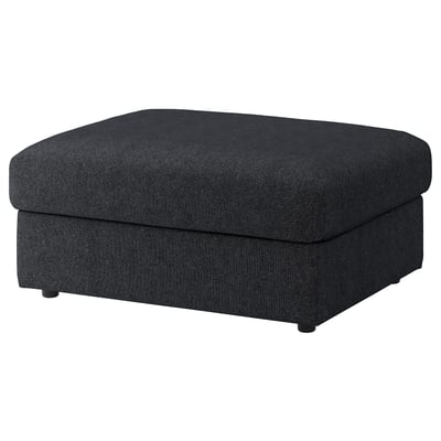 FINNALA Cover for ottoman with storage, Tallmyra black/gray