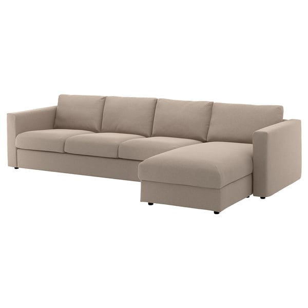FINNALA: beige sectional sofa, modern design, chenille fabric, l-shaped.