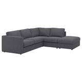 FINNALA Cover for sectional, 4-seat, with open end/Gunnared medium gray