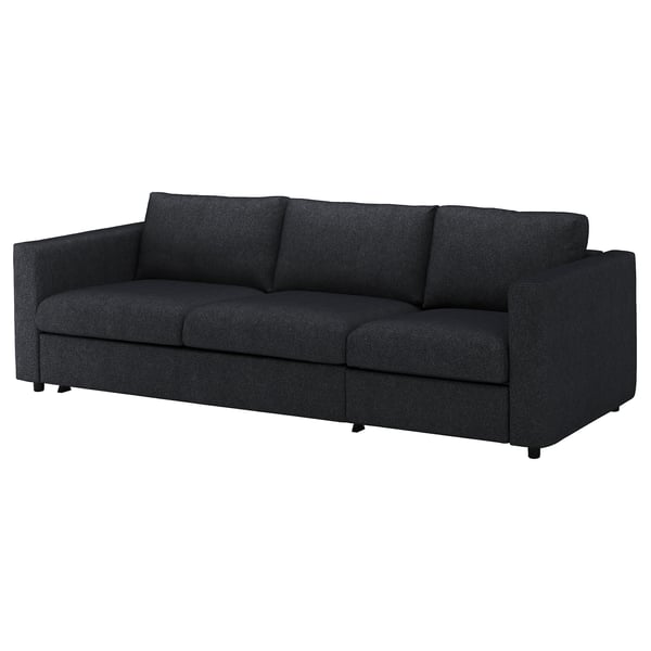FINNALA Cover for sleeper sofa, Tallmyra black/gray