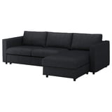 FINNALA Cover for sleeper sofa, with chaise/Tallmyra black/gray
