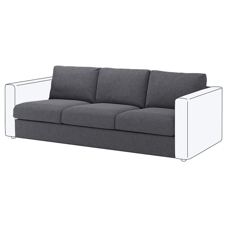 FINNALA Cover for sofa section, Gunnared medium gray IKEA