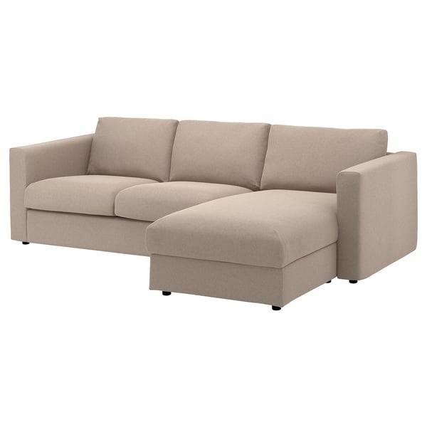 FINNALA sectional sofa, beige, l-shaped, modern design, comfortable fabric, minimalist style.