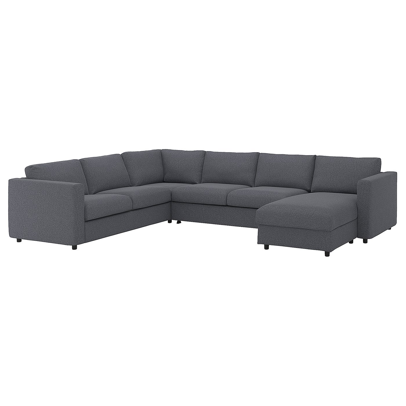 FINNALA crnr sleeper sofa, 5-seat w chaise, Gunnared medium gray