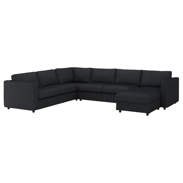 FINNALA Cvr crnr sleeper sofa 5-seat w chs, Tallmyra black/gray