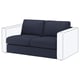 FINNALA sofa: sleek, white frame, dark blue upholstery, modern design, compact shape.