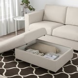 FINNALA Ottoman with storage, Gunnared beige