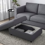 FINNALA Ottoman with storage, Gunnared medium gray
