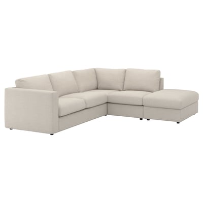 FINNALA Sectional, 4-seat corner, with open end/Gunnared beige