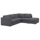 FINNALA Sectional, 4-seat corner, with open end/Gunnared medium gray